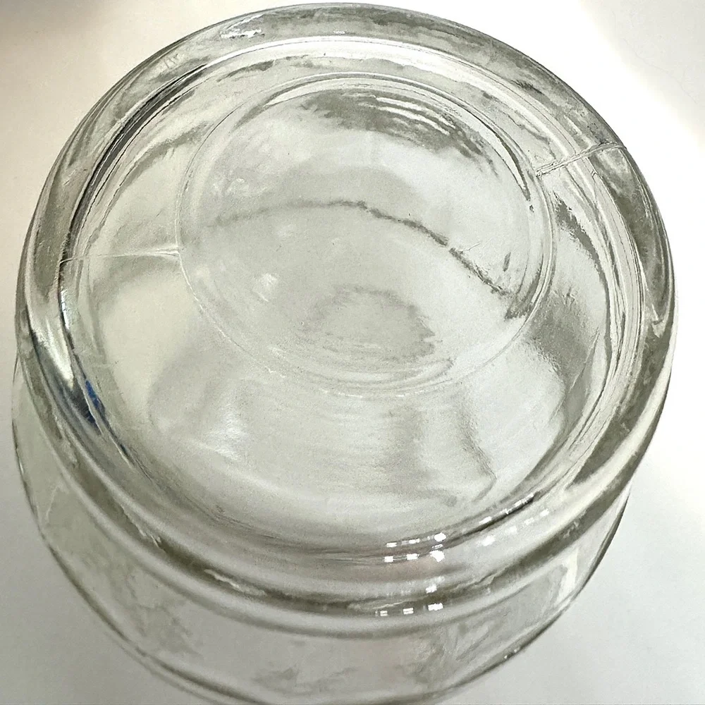 Vintage Glass Barrel Jar Coin Bank